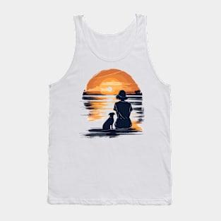 Woman And Dog Tank Top